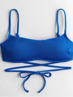 TOP Hollister Royal Blue Ribbed Bikini Top
